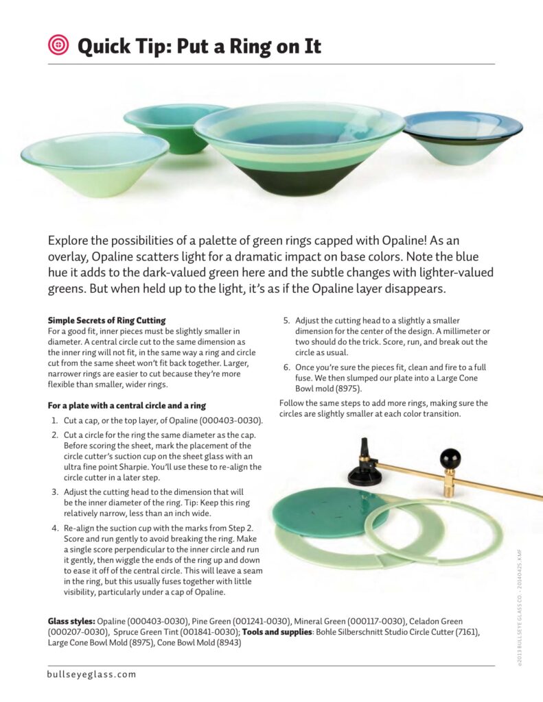 Bullseye Glass Quick Tip Article Put A Ring On It