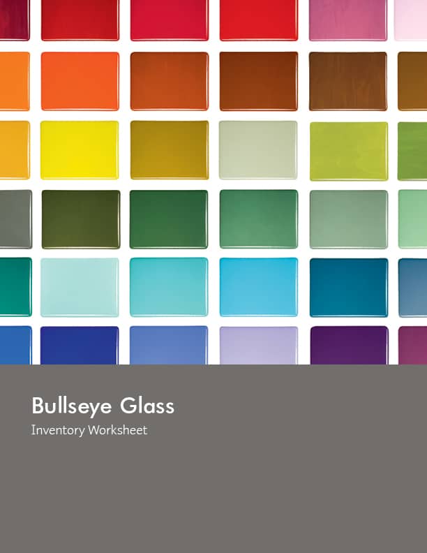 Bullseye Glass Inventory worksheet