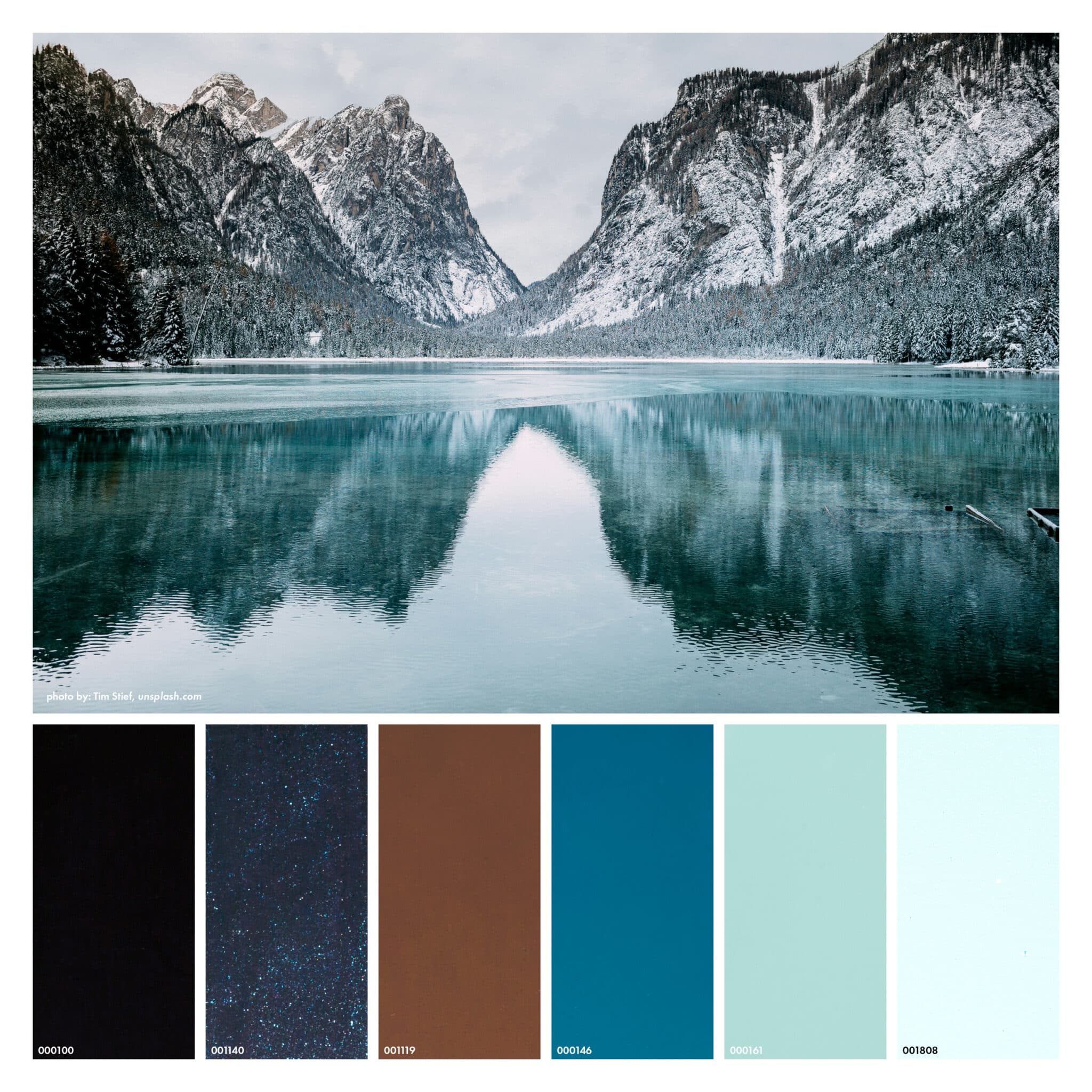 a winter palette of Bullseye Glass colors